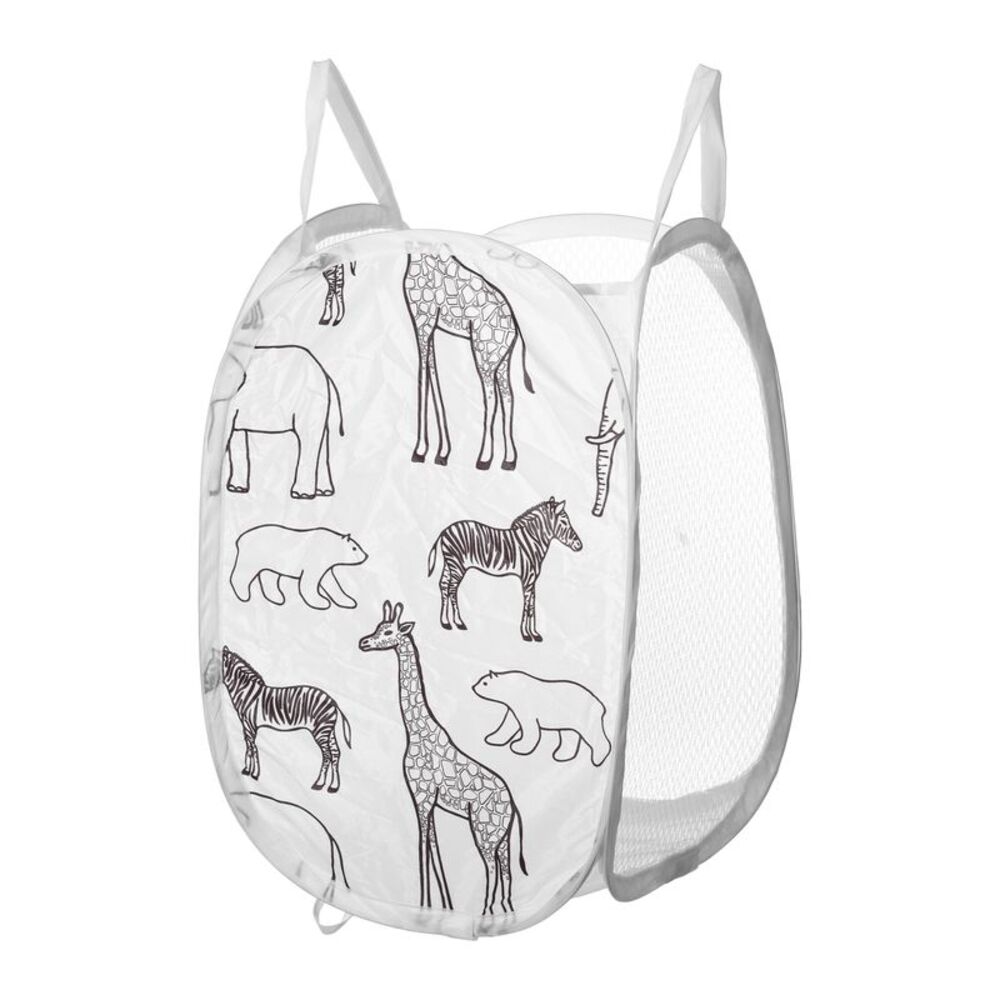 1 Pc 40L Folding Laundry Basket Durable Folding Hamper for Bathroom White